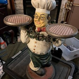 Chef Serving Tray Extra Large & Tall Display Piece Estate One Of a kind